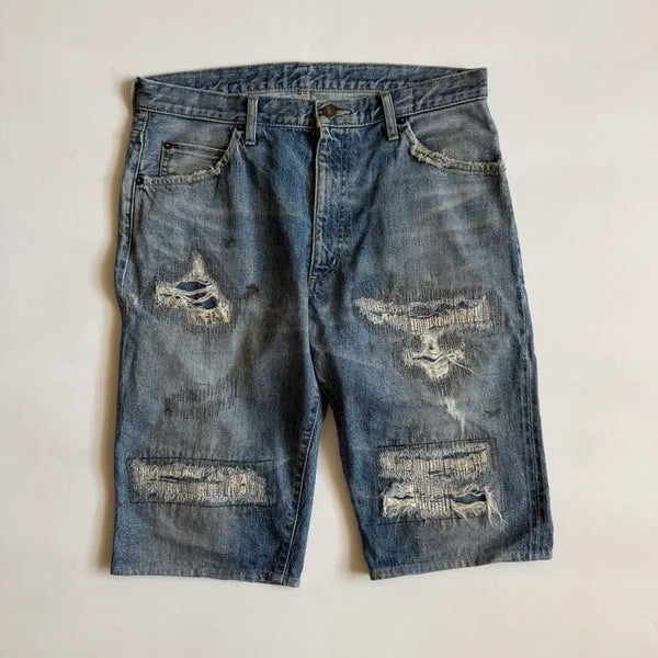 [BUNJANG] Phigvel Repair Denim Shorts / 피그벨 Phigvel 리페어 데님 청반바지
