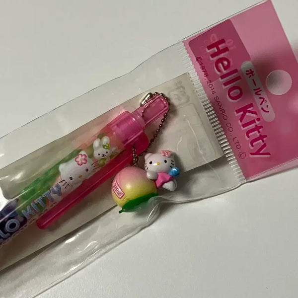 [BUNJANG] Hello Kitty Strap Ballpoint Pen - Peach / 키티스트랩 킽스 볼펜 복숭아 오카야마