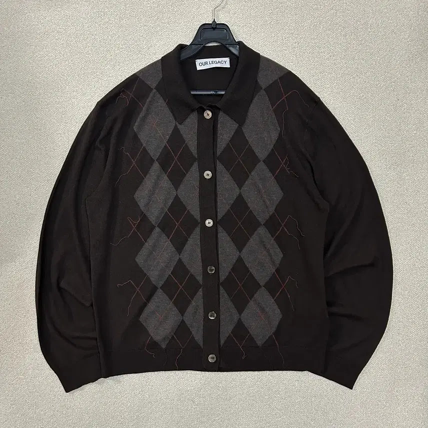 [BUNJANG] Our Legacy Evening Polo Argyle Pattern Cardigan / (52) 아워레가시 이브닝 폴로 아가일 패턴 가디건