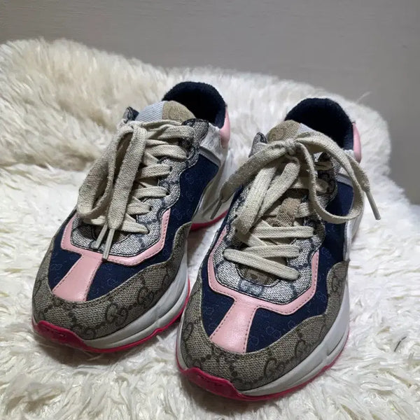 [BUNJANG] Gucci Rhyton Sneakers Pink / 구찌 라이톤 스니커즈 핑크