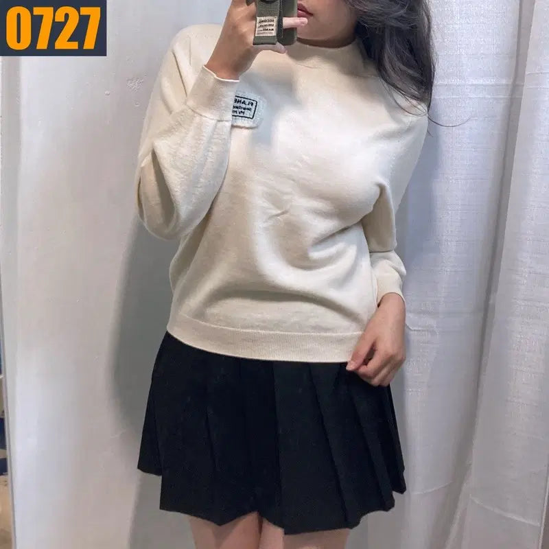 [BUNJANG] It Michaa Long Sleeve Knit T-Shirt / 90 잇미샤 긴팔 니트 티셔츠