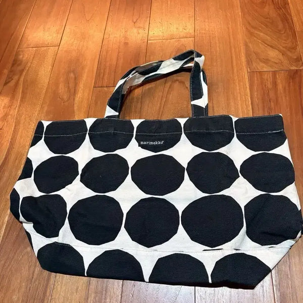 [BUNJANG] Marimekko Polka Dot Canvas Tote Bag / 마리메꼬 marimekko 도트 토트백