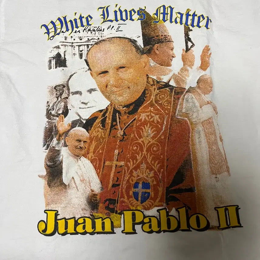 [BUNJANG] Kanye West YEEZY Season 9 WLM Pope John Paul II Long Sleeve White / 칸예웨스트 이지 시즌9 WLM white lives matter 주앙 파블로 2세 롱슬리브 화이트 2사이즈 새상품