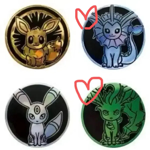 [BUNJANG] Sealed Pokemon Coin Collection Leafeon & Vaporeon Bundle Set / [미개봉/2개일괄] 포켓몬 코인컬렉션 가챠 리피아 & 샤미드