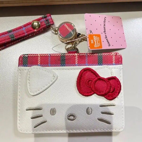 [BUNJANG] Sanrio Hello Kitty Quilted Card Holder with Keychain / 산리오 헬로키티 퀼트 키티 카드지갑 릴패스 릴 지갑 파우치 키링