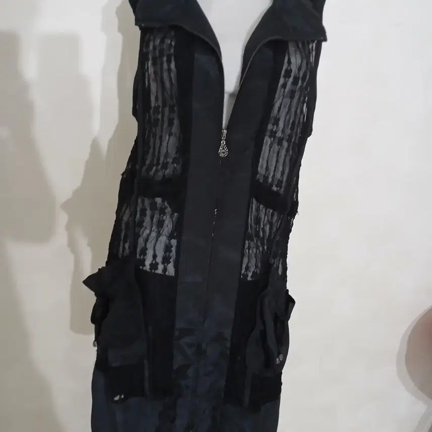 [BUNJANG] Sismax Mesh Lace Long Jacket (Size 77-88) / 시스막스 메쉬 레이스 롱자켓 77~88