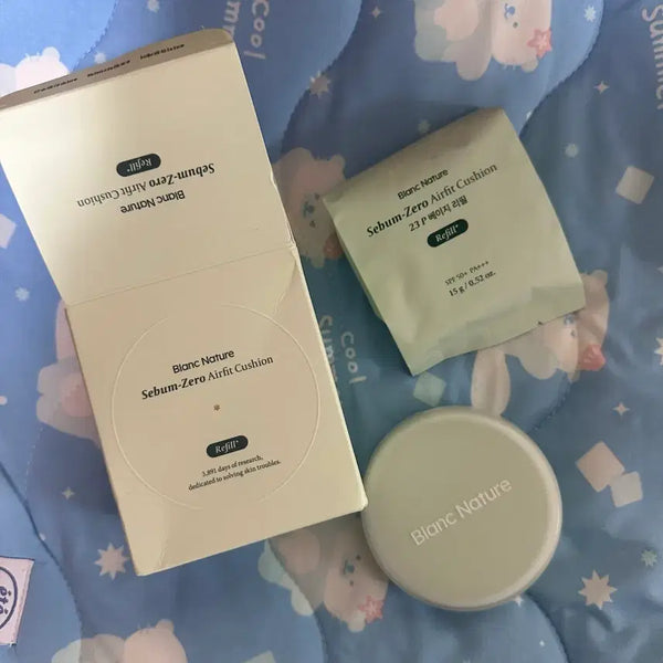 [BUNJANG] Blanc Nature Fiji Zero Air Fit Cushion SPF50+ PA++++ (23 Beige) Refill Set / 블랑네이처 피지 제로 에어핏 쿠션 23호 베이지 리필 세트 팩트