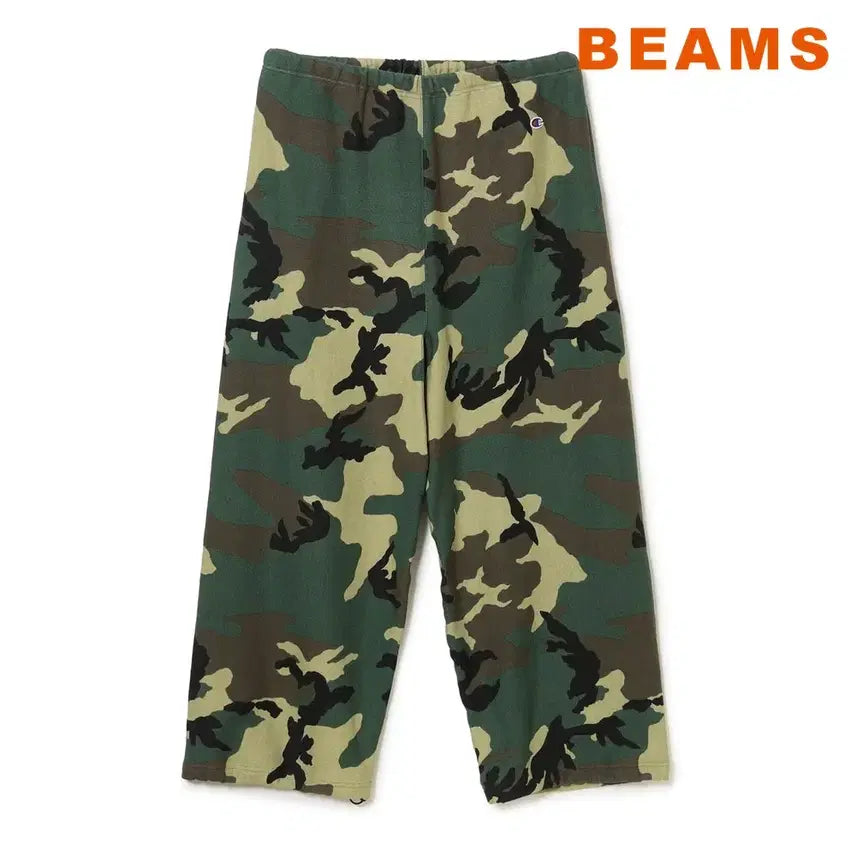 [BUNJANG] BEAMS x Champion Reverse Weave Camo Wide Pants / 빔즈 별주 챔피언 리버스위브 카모 와이드팬츠