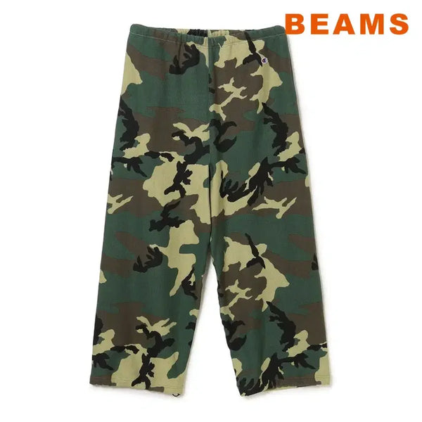 [BUNJANG] BEAMS x Champion Reverse Weave Camo Wide Pants / 빔즈 별주 챔피언 리버스위브 카모 와이드팬츠