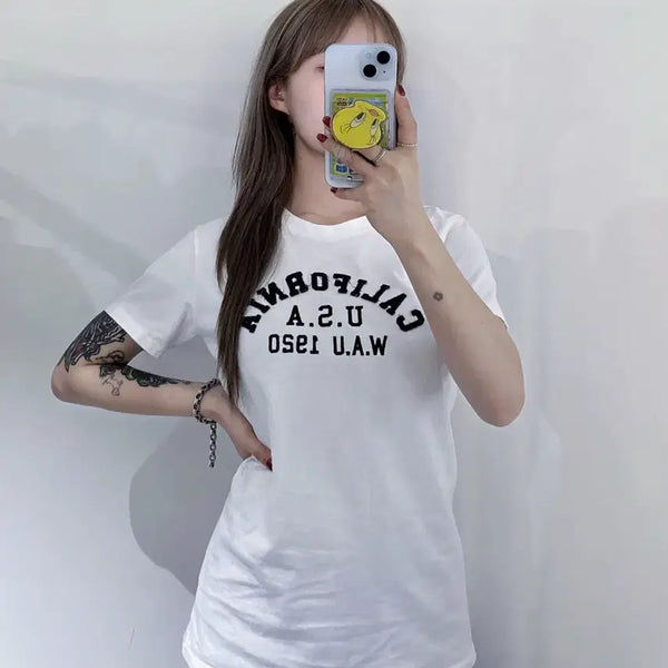 [BUNJANG] Who Are You White Big Logo T-Shirt / 후아유 화이트 빅로고 반팔