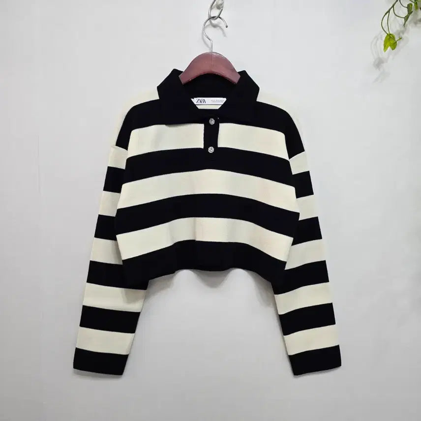 [BUNJANG] Zara Striped Crop Knit Sweater XS / 자라  스트라이프 크롭 니트 XS사이즈