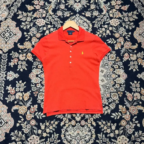 [BUNJANG] Polo Ralph Lauren Women's Skinny Fit Polo T-Shirt / 폴로랄프로렌 여성 스키니폴로 반팔 M