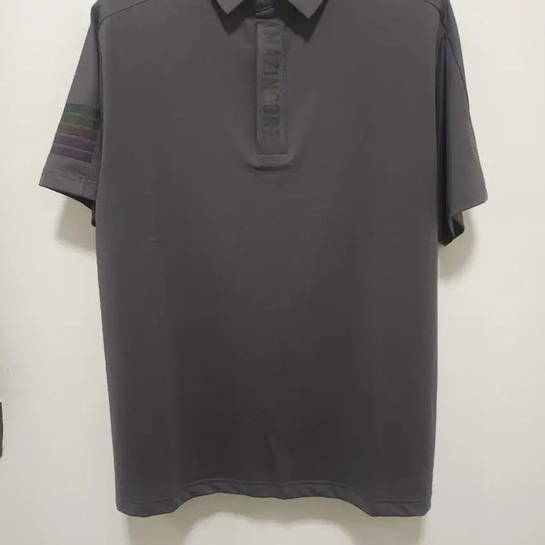 [BUNJANG] Amazingcree Men's Short Sleeve Collar T-Shirt Charcoal / 어메이징크리 남성 골프웨어 반팔 카라티 챠콜