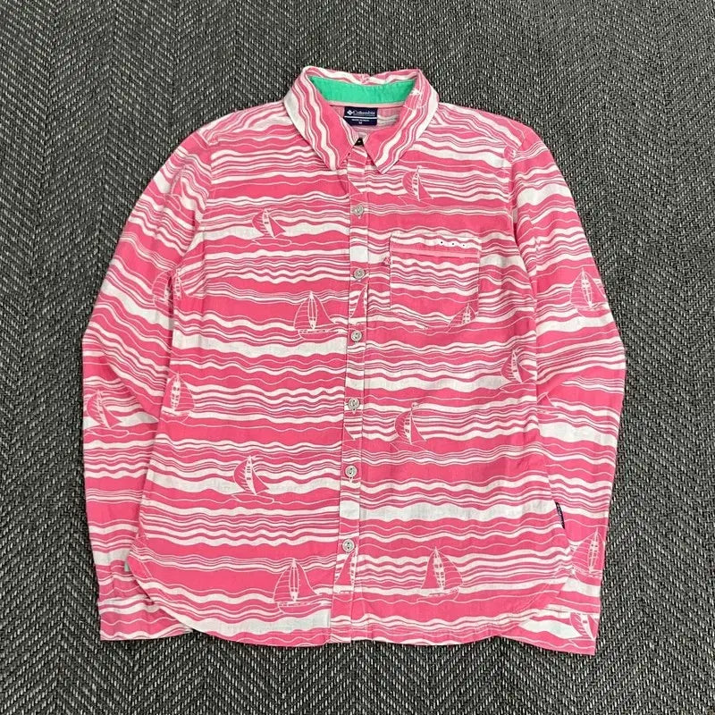 [BUNJANG] Columbia Pink Sailing Shirt V5358 / 콜롬비아 핑크 세일링 셔츠 v5358
