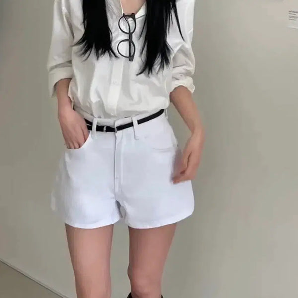 [BUNJANG] A-bly Cut-Out Half Thigh 3/4 Cotton Shorts / 에이블리 바맛 반쪽허벅지 3부 면 반바지