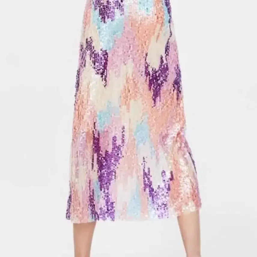 [BUNJANG] Zara Pastel Sequin Midi Skirt / ZARA 파스텔 시퀸 미디 스커트 S