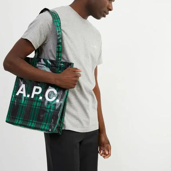 [BUNJANG] A.P.C. Tartan Check Tote Bag - Green / A.P.C. 체크 토트백 그린 apc 타탄체크백 아페세 아페쎄가방