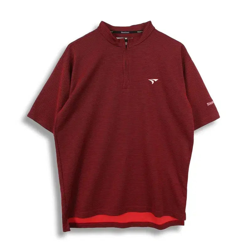 [BUNJANG] Tourstage Men's Poly Logo Half-Zip Short-Sleeve T-Shirt (L) / 투어스테이지 (MEN - L) 폴리 로고 반집업 반팔 티셔츠