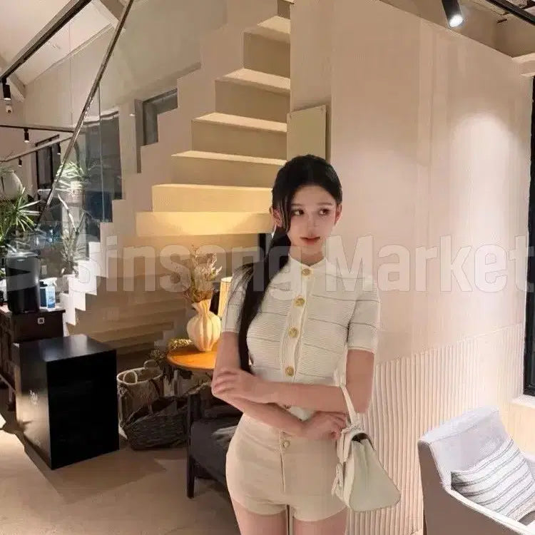 [BUNJANG] See-Through Button Cardigan for Formal Events and Vacations / [빠른발송] 시스루 금단추 가디건 하객룩 파티 바캉스 오피스