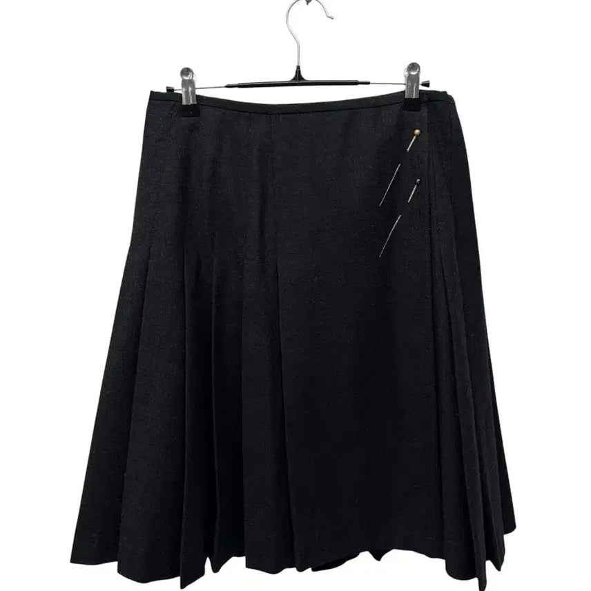 [BUNJANG] Jean Paul Gaultier Archive Collection Pleated Wrap Skirt / 장 폴 고티에 마치핀 디테일 울 플리츠 랩 스커트