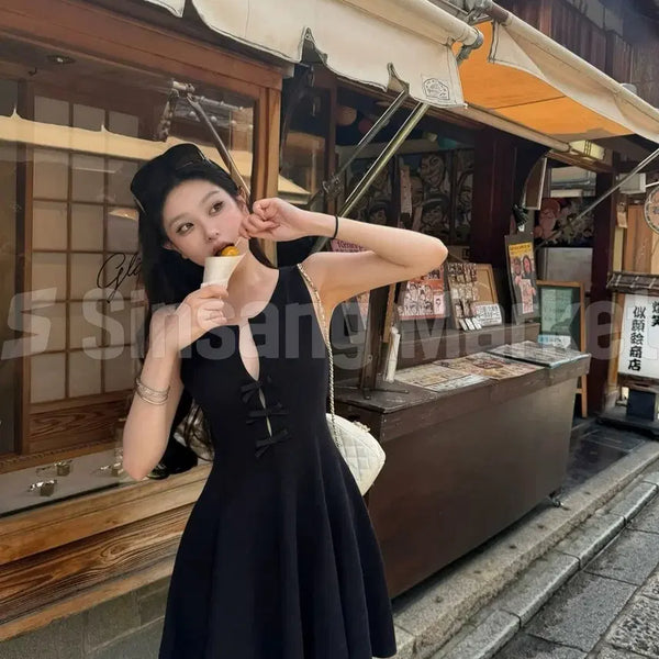 [BUNJANG] Ribbon Point Sleeveless Dress / [빠른발송] 리본 포인트 민소매 원피스 하객룩 바캉스 파티 오피스