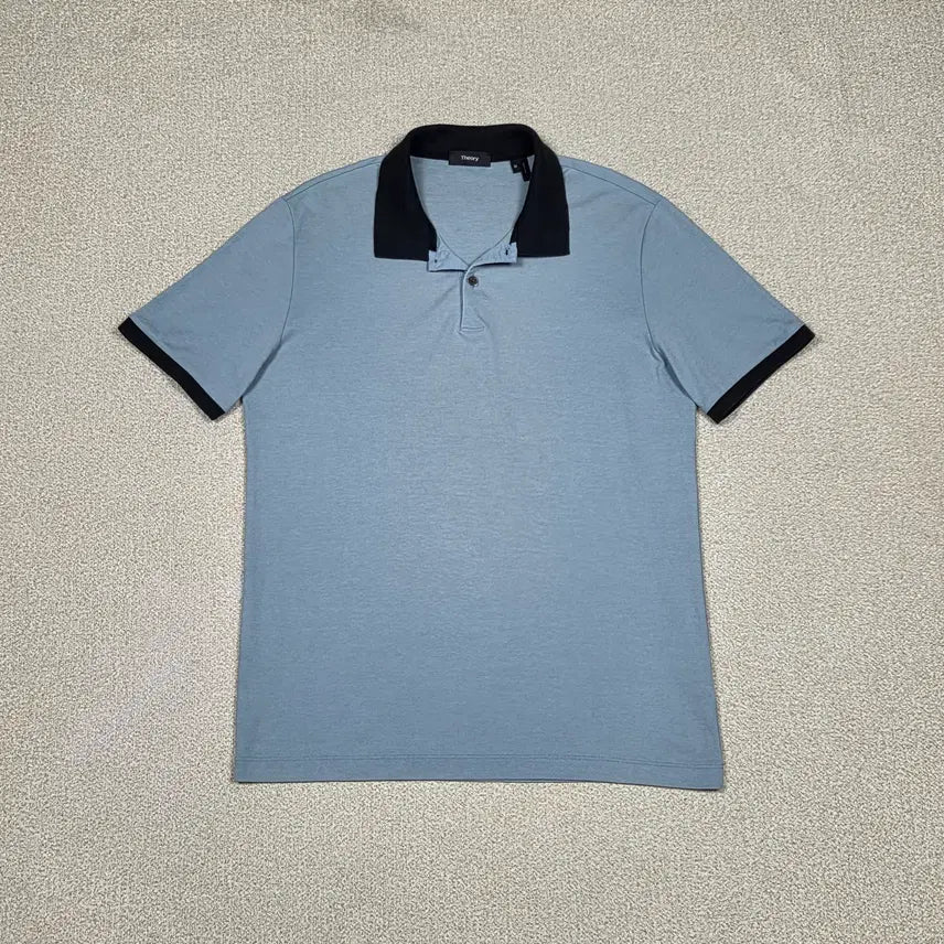 [BUNJANG] Theory Color-Block Collar Pique Short-Sleeve T-Shirt / [띠어리] 배색 카라 피케 반팔 티셔츠 | S00565