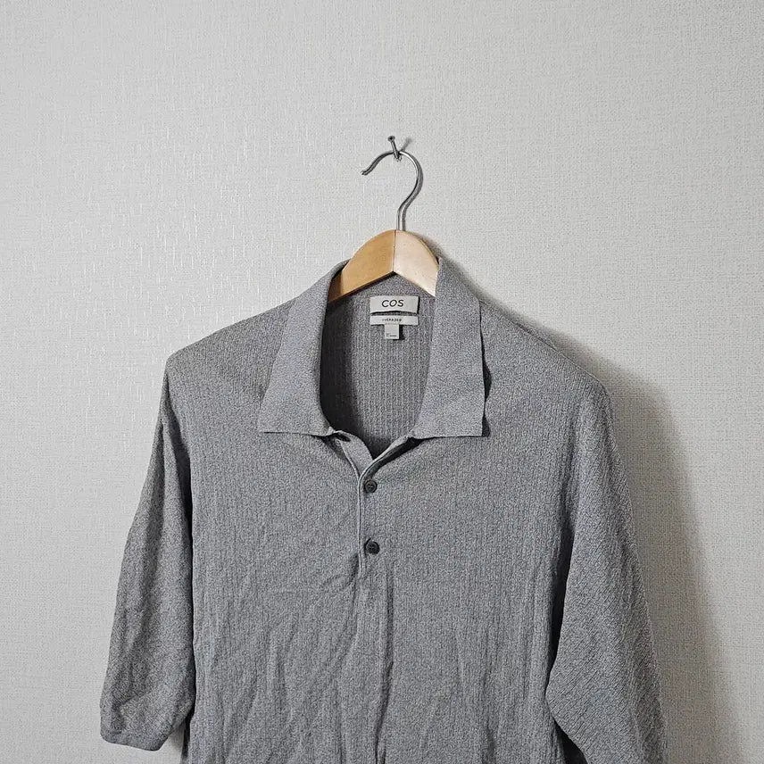 [BUNJANG] COS New Oversized Rayon Knit Polo Short Sleeve Shirt L / 코스 COS 신형 오버사이즈 레이온 니트 폴로 반팔 카라티 L (거의 새상품)