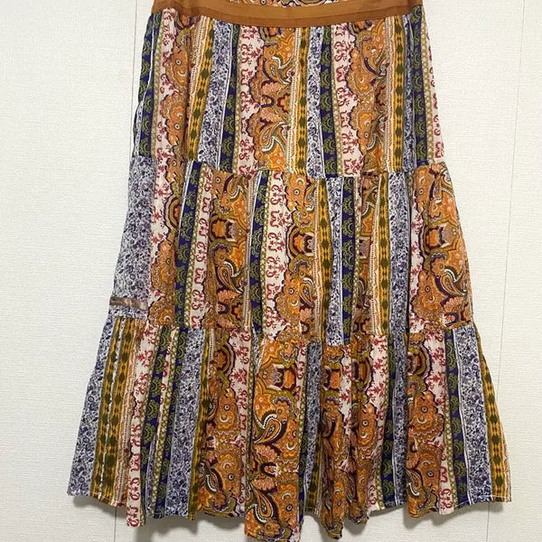 [BUNJANG] Thursday Island Paisley Pattern Midi Skirt / 써스데이아일랜드 페이즐리 패턴 미디 스커트