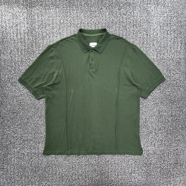 [BUNJANG] Vintage9 Dimitri Black ASI Curved Pin-tuck Short Sleeve T-Shirt / 빈티지9. 디미트리블랙 ASI 커브드 핀턱 카라 반팔 티셔츠