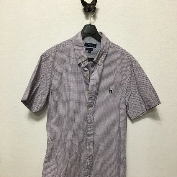[BUNJANG] Hazzys Men's Short Sleeve Check Shirt / 헤지스 남성 반팔 체크 남방 셔츠