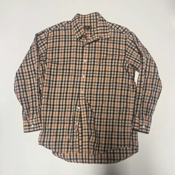 [BUNJANG] Daks Cotton Signature Long Sleeve Check Shirt M / 닥스 Daks 얇은 코튼 시그니처 긴팔 체크 셔츠 M