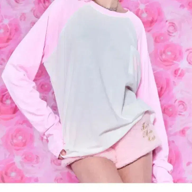 [BUNJANG] BabyMetalClub Boyfriend Raglan T-shirt Pink / 베이비메탈클럽 보이프렌드 레글런 나그랑 티 핑크
