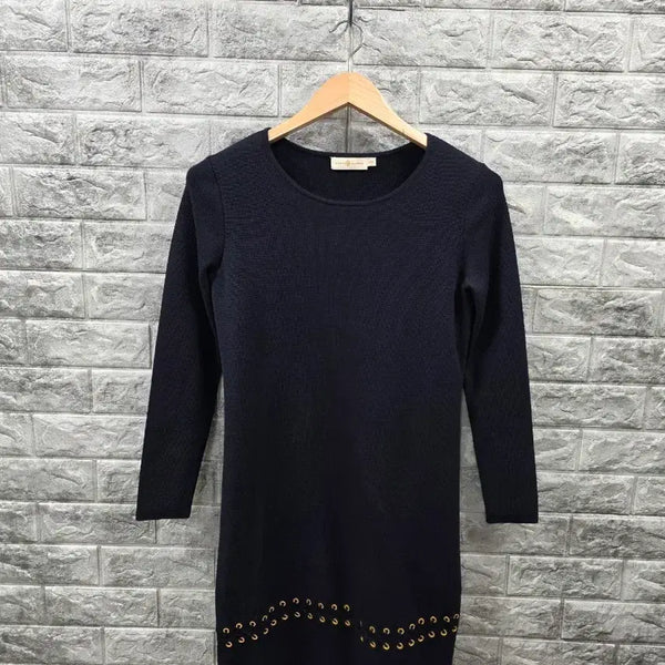 [BUNJANG] Tory Burch Women's Navy Ring Detail Knit Dress Size 66-77 / 토리버치 여성 원피스 니트 네이비 링 장식  사이즈 66-77