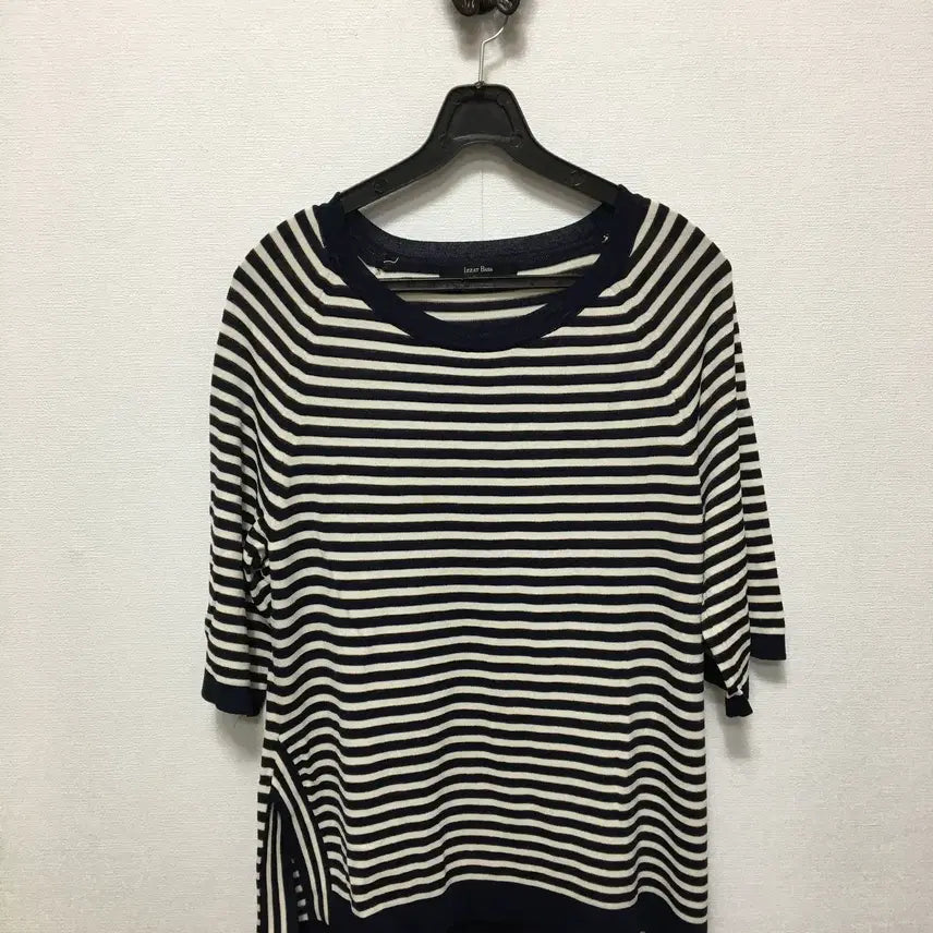 [BUNJANG] Aizbaba Short Sleeve Striped Summer Knit Tee / 아이잗바바 반팔 스트라이프 썸머 니트티