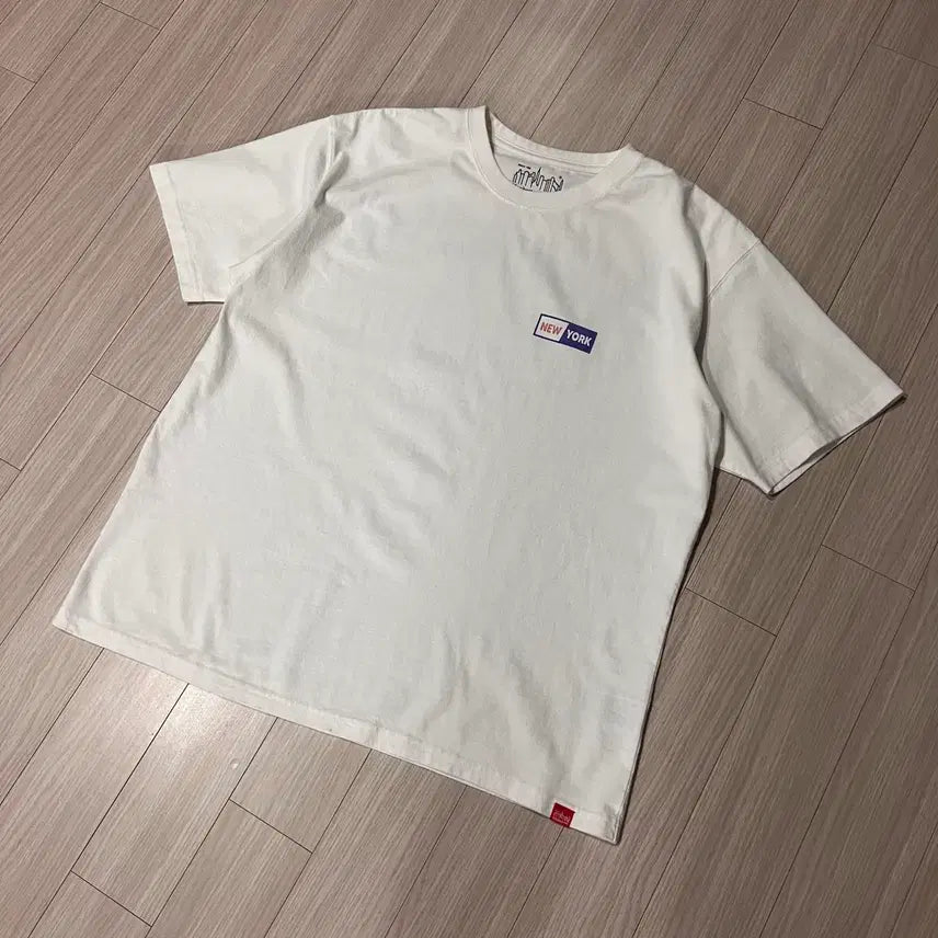 [BUNJANG] Manhattan New York Logo T-Shirt White L / 맨하탄 뉴욕 로고 반팔 티셔츠 화이트 L