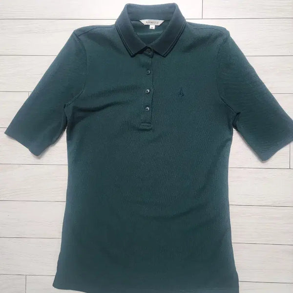 [BUNJANG] Beanpole Women's Short Sleeve Polo T-Shirt Deep Green (S) / 빈폴 여성 반팔 카라티 90(S) 딥그린