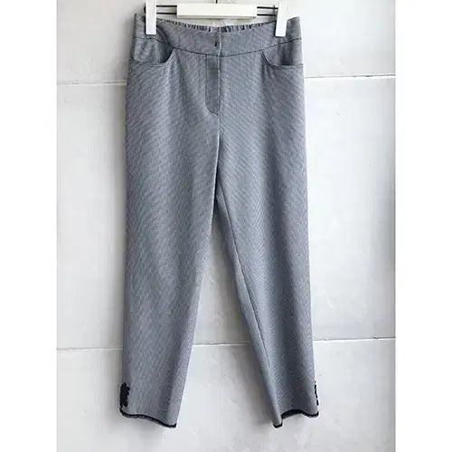 [BUNJANG] Women's Black Plaid Stretch Pants Size 66 / 고급 국산 잔체크스판 팬츠-66/새거수준