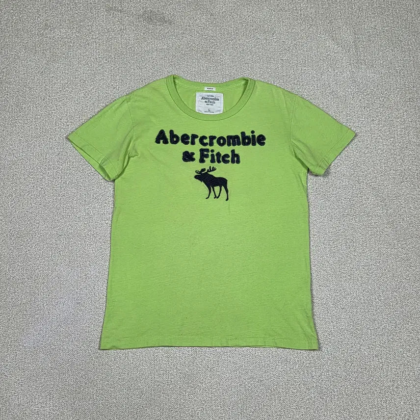 [BUNJANG] Abercrombie Muscle Fit Big Logo Patch Short Sleeve T-Shirt / [아베크롬비] 머슬 핏 빅로고 패치 반팔 티셔츠 | S00566