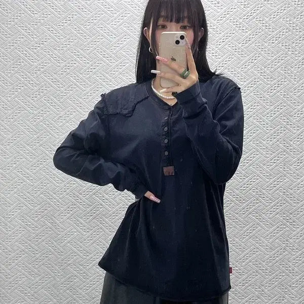 [BUNJANG] Levi's Caribou Henley Aging Long Sleeve XL / 리바이스 그런지 헨리넥 에이징 카리브 롱슬리브 XL C13401