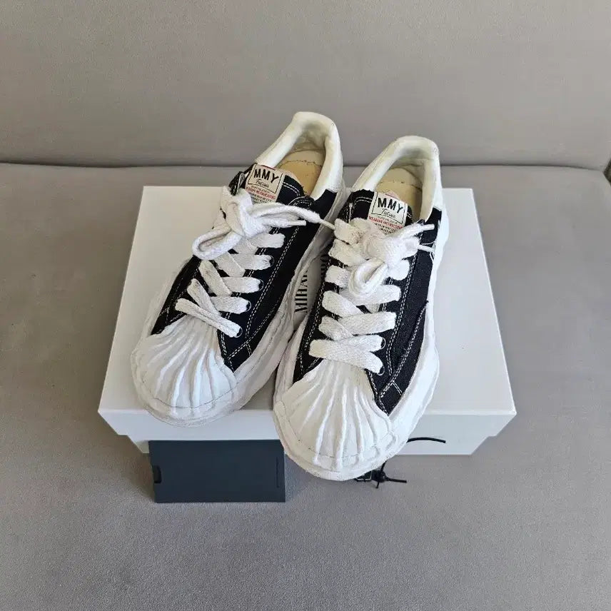[BUNJANG] Mihara Yasuhiro Blakey Canvas Low Black White / [42]미하라 야스히로 블레이키 컨버스 캔버스 로우 블랙 화이트 검흰