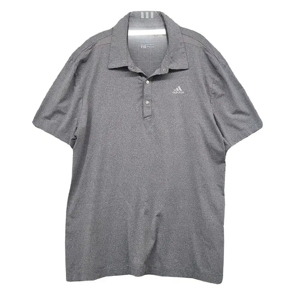 [BUNJANG] Adidas Light Grey Performance Training Short Sleeve Polo T-Shirt 110 / 아디다스 라이트 그레이 기능성 트레이닝 반팔 카라티 110