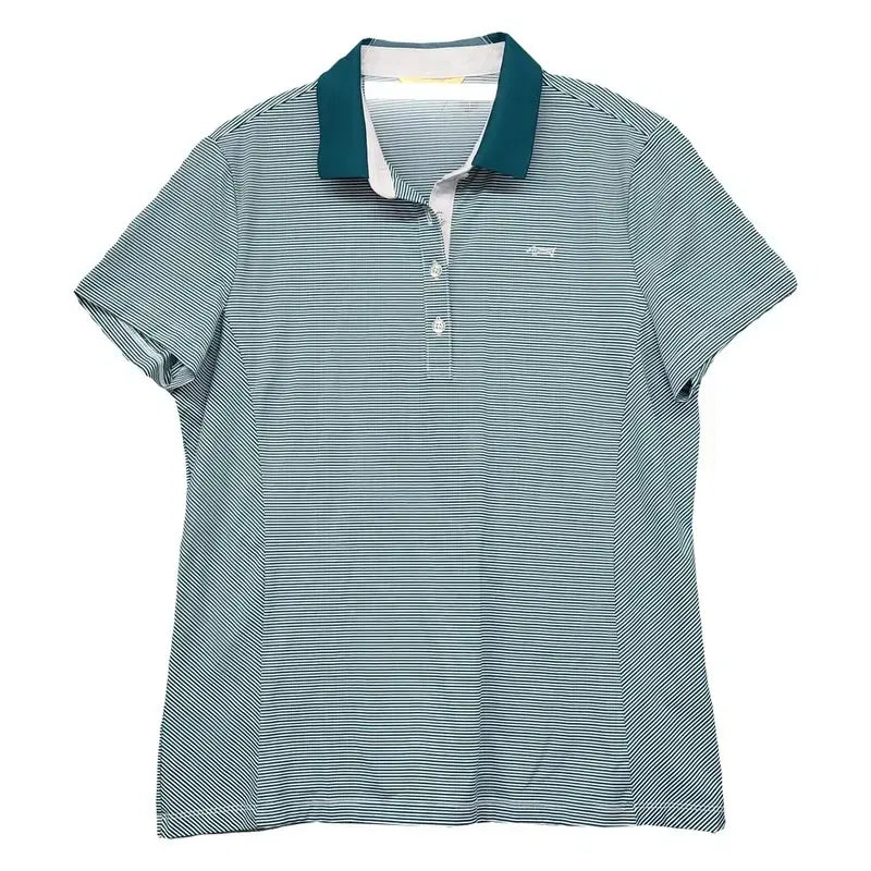[BUNJANG] Louis Castel Striped Mint Golf Short-Sleeve Polo Shirt / 루이까스텔 스트라이프 민트 골프 반팔 카라티 105