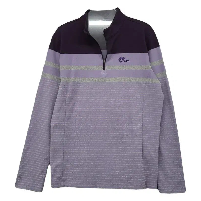 [BUNJANG] Nepa Stripe Light Purple Hiking Long Sleeve T-Shirt Size 95 / 네파 스트라이프 라이트 퍼플 등산 긴팔티 95
