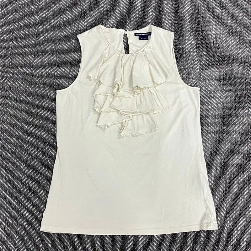[BUNJANG] Ralph Lauren Sport Ruffle Sleeveless Top / 랄프로렌 스포츠 러플 슬리브리스 v5360