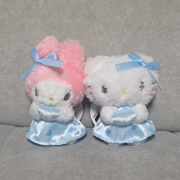 [BUNJANG] Sanrio My Melody Hello Kitty Doll Keychain Set / 산리오 마이멜로디 헬로키티 인형 키링 세트
