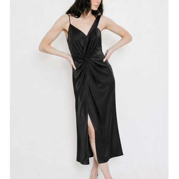[BUNJANG] Alexander Wang.t Satin Midi Dress Black / 알렉산더왕.t 새틴 블랙 미디원피스.  더로우 한섬 자크뮈스 라벨르블랑 산드로 이자벨마랑