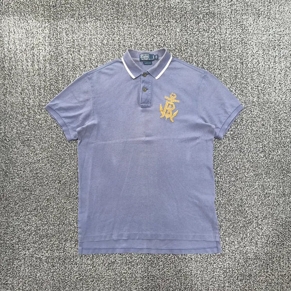 [BUNJANG] Polo Ralph Lauren Vintage Anchor Embroidery Custom Fit Short Sleeve Polo Shirt / 빈티지9. 폴로랄프로렌 앵커 자수 커스텀핏 반팔 카라티 피케셔츠