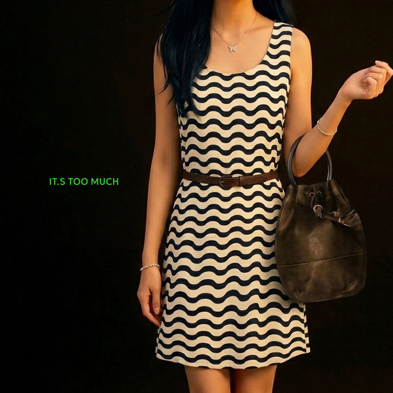 [BUNJANG] Vintage Sleeveless Mini Dress / Q1383 미니원피스 여성롱원피스 반팔원피스 나시원피스 빈티지샵 여자니트원피스