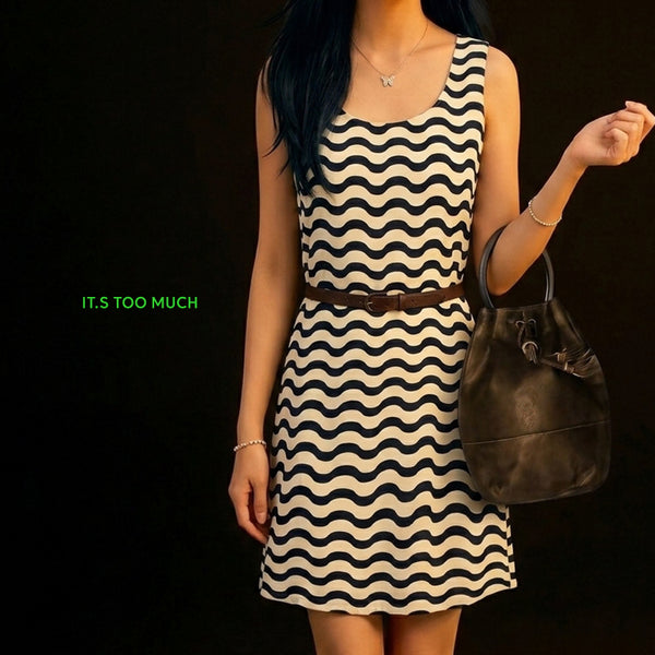 [BUNJANG] Vintage Sleeveless Mini Dress / Q1383 미니원피스 여성롱원피스 반팔원피스 나시원피스 빈티지샵 여자니트원피스