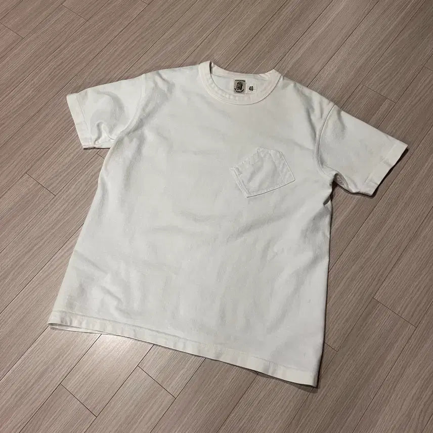 [BUNJANG] Bronson White Pocket T-Shirt Size 40 / 브론슨 화이트 포켓 티셔츠 40